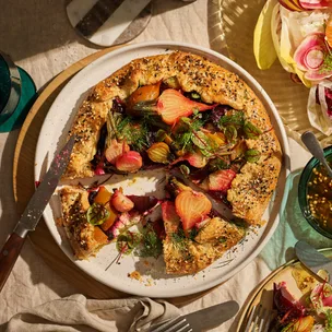 A smoked beetroot galette