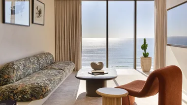 The living room in the Mondrian Gold Coast suite