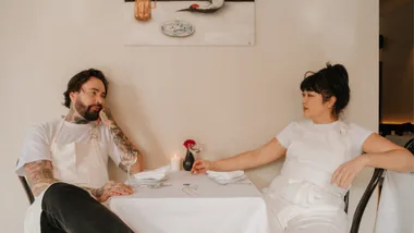 Chef and author Rosheen Kaul with mixologist and bar owner Joe Jones