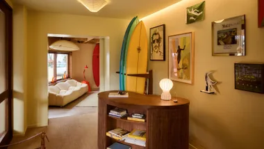 The Surf Hotel Lobby is a study in eclecticism and restraint