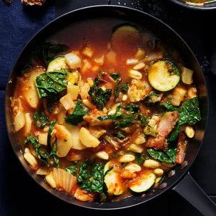 Minestrone soup recipe with winter vegetables and guanciale