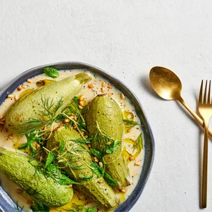 Zucchini yemesta in a silky avgolemono sauce