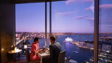 Shangri-la on the rocks with views of the harbout