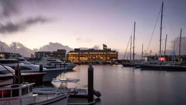 The facade on the waterfront of Park Hyatt Auckland
